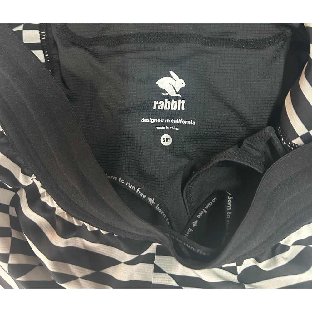 Rabbit Womens Fuel n' Fly 2.5 Sugar Swizzle Stripe Black White Running Shorts S - Picture 6 of 6